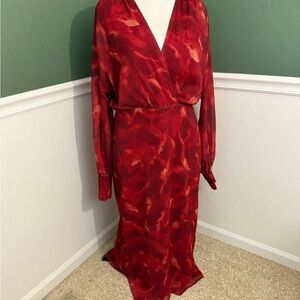 Pretty Lavish Red Watercolor Maxi Dress - Size XXL